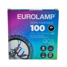 Λαμπάκια 100 Opal Πολύχρωμα Led με Πρόγραμμα Eurolamp 600-11508 3,5W