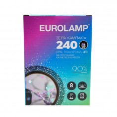 Λαμπάκια 240 Opal Πολύχρωμα Led με Πρόγραμμα Eurolamp 600-11586 3,5W