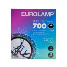 Λαμπάκια 700 Opal Πολύχρωμα Led με Πρόγραμμα Eurolamp 600-11594 7W
