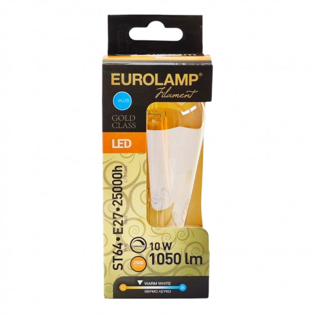 Eurolamp Λάμπα Led ST64 Filament 10W...