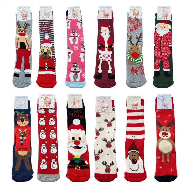 Κάλτσες Unisex Ψηλές Χριστουγεννιάτικες Βαμβακερές One Size