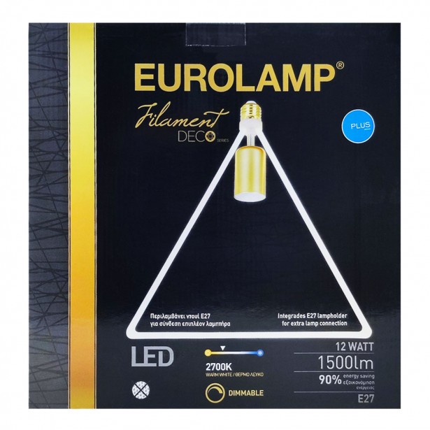 Eurolamp Λάμπα Led Τρίγωνη Filament Deco Dimmable 12W E27 2700K 220-240V 147-78722