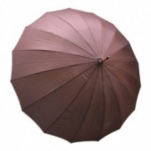 Ομπρέλα Βροχής Αυτόματη 16553 με Ξύλινο Μπαστούνι Καφέ