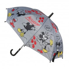 Ομπρέλα Αυτόματη με Μπαστούνι Γκρι Mickey Mouse Disney Cerda 0515