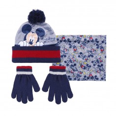 Σετ 3τμχ Σκουφάκι με Γάντια & Περιλαίμιο Mickey Mouse Disney Cerda