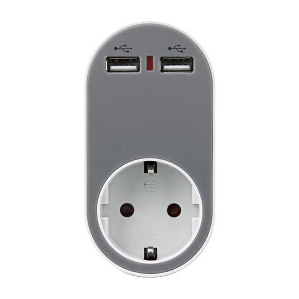 Αντάπτορας Σούκο με 2 USB & Προστασία Επαφών Eurolamp 147-09010
