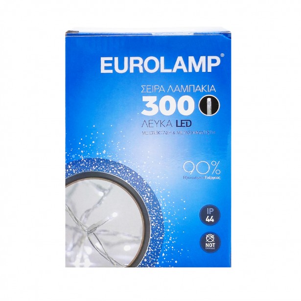 Λαμπάκια 300 Ψυχρό Λευκό Led Eurolamp 600-11325 8,4W