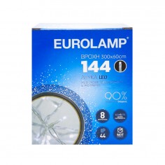 Λαμπάκια Βροχή 144 Ψυχρό Λευκό Led με Πρόγραμμα Eurolamp 600-11354 6W