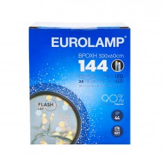 Λαμπάκια Βροχή 144 Θερμό Λευκό Led με Φλας Eurolamp 600-11364 6W
