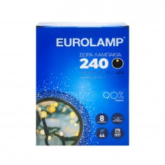 Λαμπάκια 240 Θερμό Λευκό Led με Πρόγραμμα Eurolamp 600-11531 3,6W