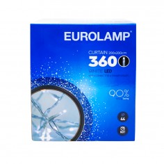 Λαμπάκια Κουρτίνα 360 Ψυχρό Λευκό Led Eurolamp 600-11370 8,4W