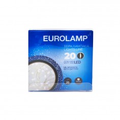 Λαμπάκια Mini 20 Ψυχρό Λευκό Led Μπαταρίας Eurolamp 600-11220