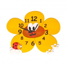 Ρολόι Τοίχου Αναλογικό Ξύλινο Σχέδιο Μαργαρίτα Dodo 74023