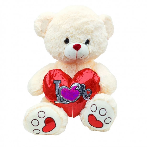 Λούτρινη Αρκούδα Με Κόκκινη Καρδιά 40cm