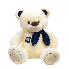 Λούτρινο Αρκουδάκι με Μπλε Κορδέλα Amek Toys 50cm