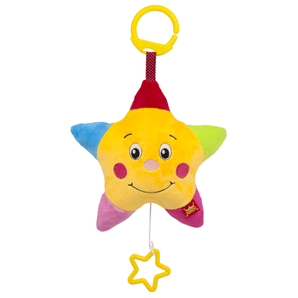 Παιχνίδι Κούνιας Κρεμαστό Λούτρινο Αστέρι με Μουσική Amek Toys 18cm