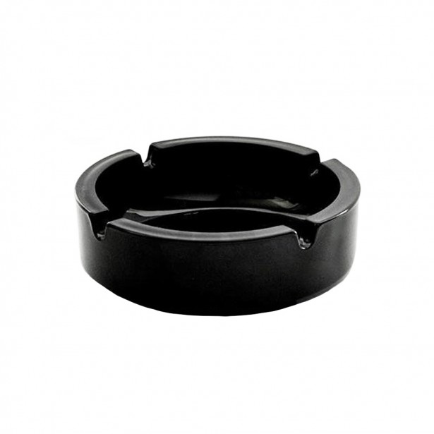 Τασάκι Στρογγυλό Γυάλινο Μαύρο Uniglass 13,5cm