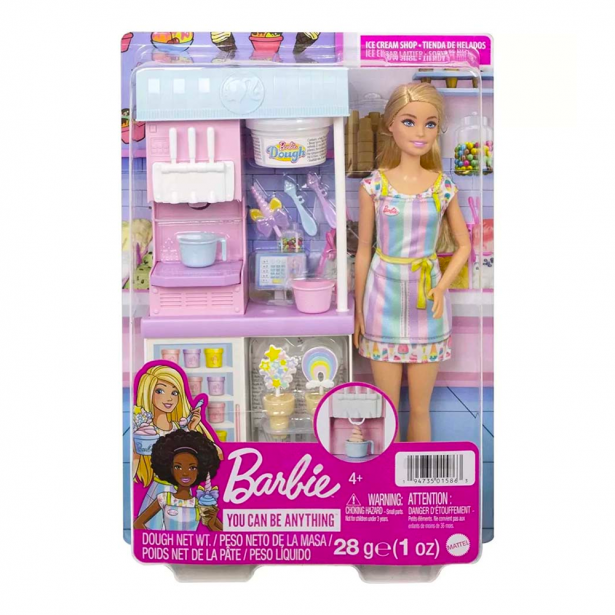 Κούκλα Barbie με Εργαστήριο Παγωτού Mattel HCN46