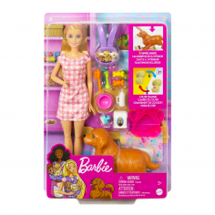 Κούκλα Barbie με Νεογέννητα Κουταβάκια Mattel HCK75
