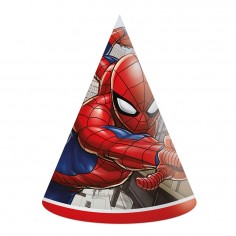 Σετ 6τμχ Καπέλα Κώνοι Χάρτινα για Πάρτυ Spiderman