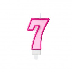 Κερί Γενεθλίων Αριθμός 7 Ροζ