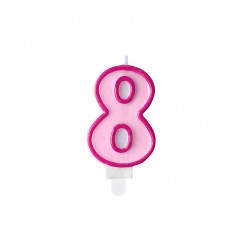 Κερί Γενεθλίων Αριθμός 8 Ροζ