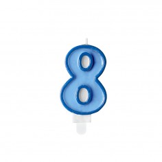Κερί Γενεθλίων Αριθμός 8 Μπλε