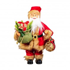 Άγιος Βασίλης με Καφέ Γουνάκι Eurolamp 600-44882 30cm