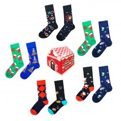 Κάλτσες Χριστουγεννιάτικες Γιορτινό Σπιτάκι 2 Ζευγάρια Νο.36-40