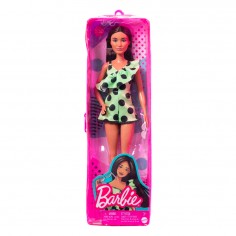 Κούκλα Barbie Fashionistas 200 Μελαχρινή με Πουά Φόρεμα Mattel HJR99