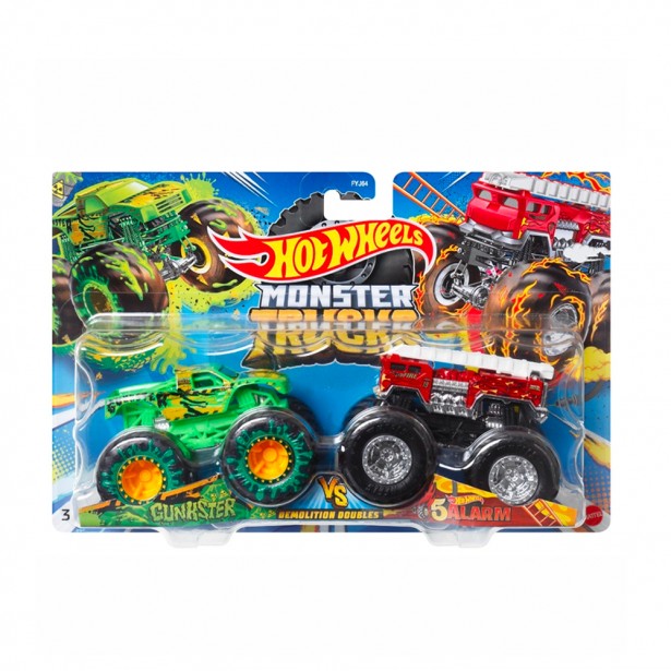 Σετ 2τμχ Οχήματα Hot Wheels Monster Trucks Gunkster VS 5Alarm Mattel HLT69