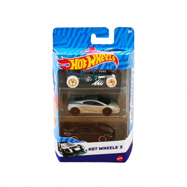 Σετ 3τμχ Αυτοκινητάκια Hot Wheels Πετρόλ - Ασημί - Μαύρο Mattel K5904