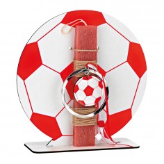 Λαμπάδα Αρωματική Σχέδιο Μπάλα Ποδοσφαίρου Κόκκινη σε Βάση με Πλάτη