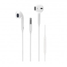 Ακουστικά Ενσύρματα με Μικρόφωνο Λευκά 3,5mm Powertech PT-1031 1,2m