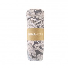 Πετσέτα Θαλάσσης Διπλής Όψης Σχέδιο Φύλλα Γκρι Honolua Nima 75x140cm