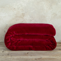 Κουβέρτα Υπέρδιπλη Βελουτέ Coperta Red Nima 220x240cm
