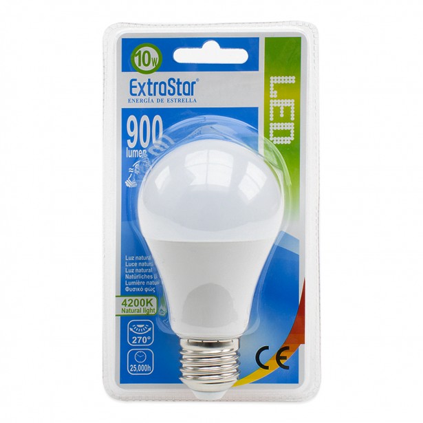 Λάμπα LED Φυσικό Λευκό A60 E27 Extrastar 10W