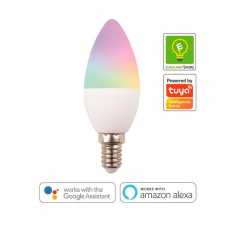 Λάμπα LED RGBW C37 Ε14 Smart Wifi Eurolamp 147-77902 6W 3,9x11,5cm