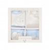 Σετ 6τμχ Είδη Δώρου για Νεογέννητο Σχέδιο Ελεφαντάκι Γαλάζιο Moni