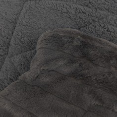Κουβερτοπάπλωμα Μονό Διπλής Όψης Γούνα Προβατάκι Super Soft Γκρι 150x220cm