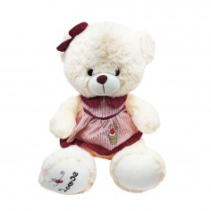 Λούτρινο Αρκουδάκι με Ροζ Ρούχα Love Amek Toys 40cm