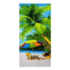 Πετσέτα Θαλάσσης Σχέδιο Παραλία με Ομπρέλα 70x140cm