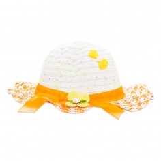 Καπέλο με Κορδέλα Πορτοκαλί & Φιογκάκι