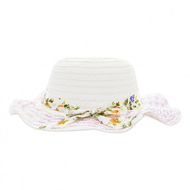 Καπέλο Λευκό με Κορδέλα Floral