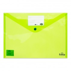 Φάκελος A4 Διαφανής Πράσινος με Κουμπί & Ετικέτα Luna 0078837